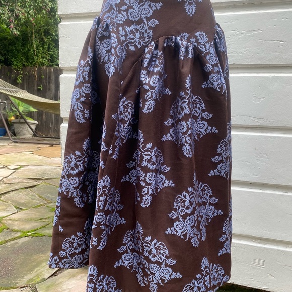 By Anthropologie Brocade Midi Elegant Brown Patterned Skirt NWT 2P - Picture 14 of 16
